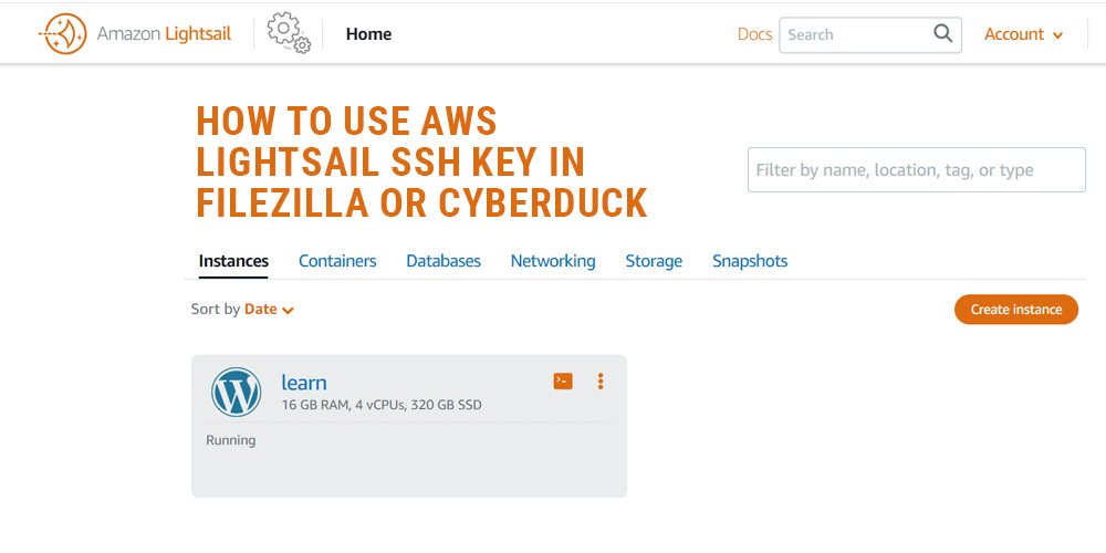 How to use aws lightsail ssh key in filezilla or cyberduck